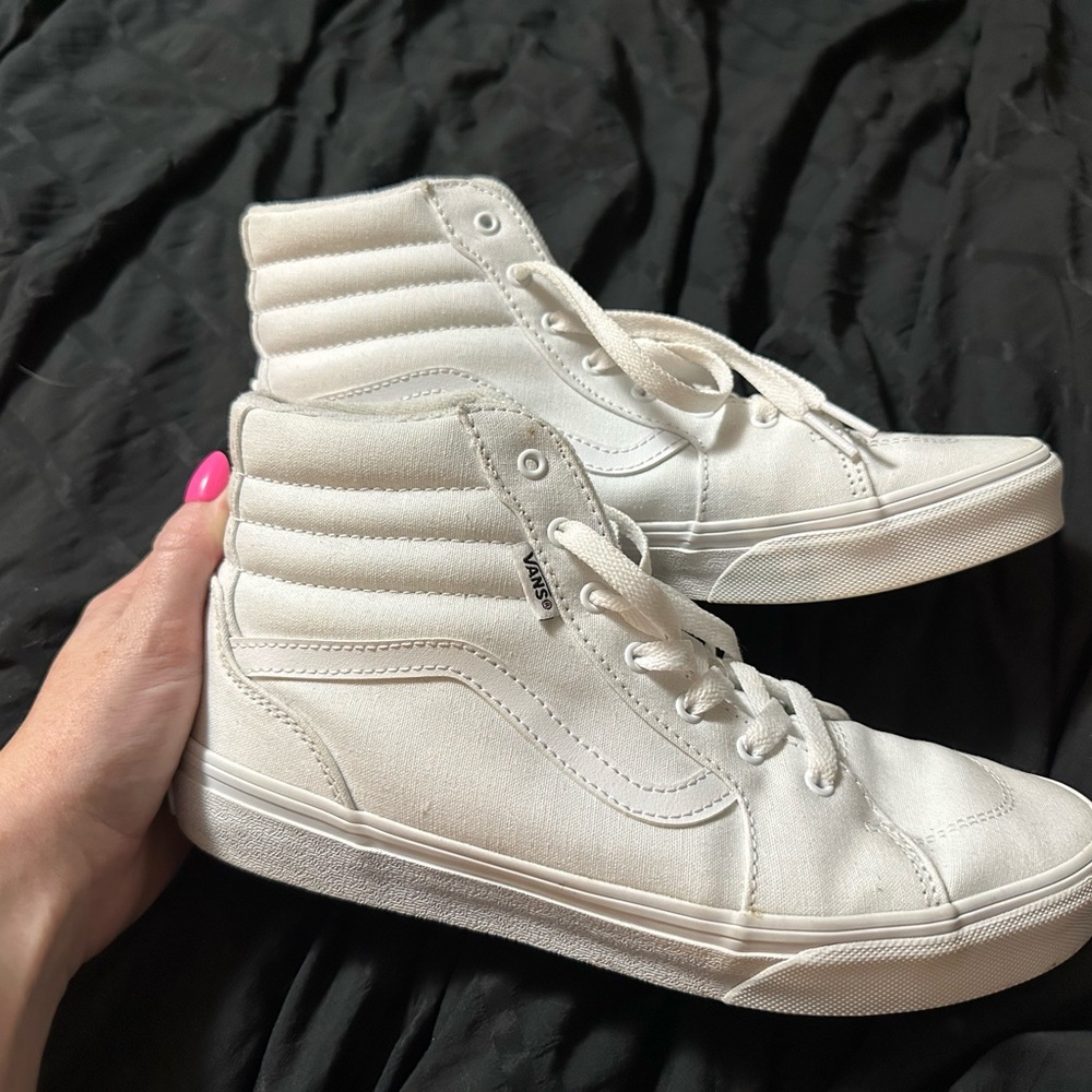 Vans White High-Top Sneakers Quilted Canvas